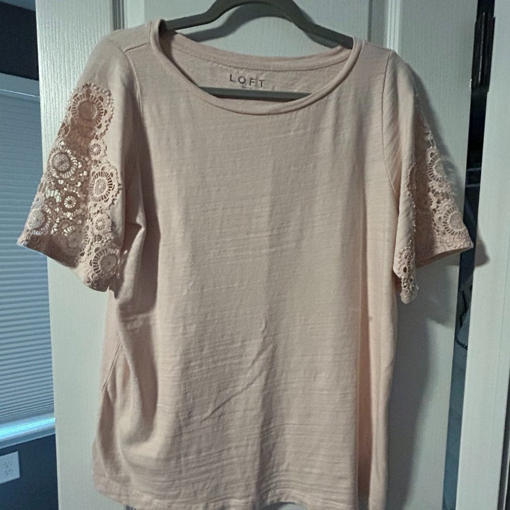 Loft Lace Sleeve T-Shirt